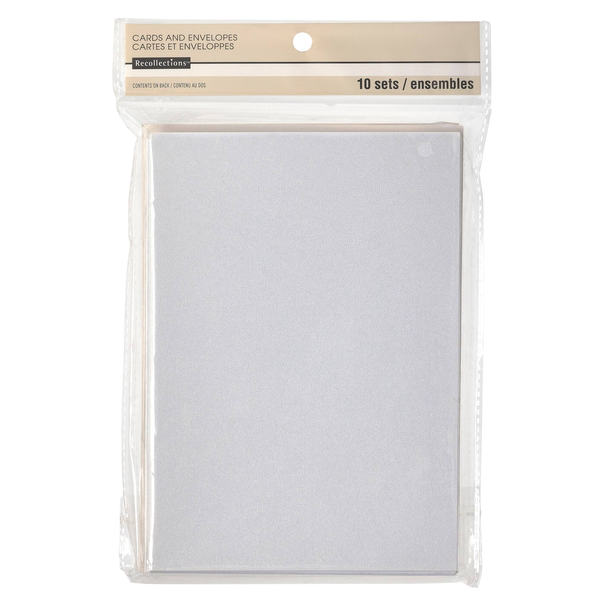 White Shimmer Card & Envelope Sets by Recollections™, 5" x 7"